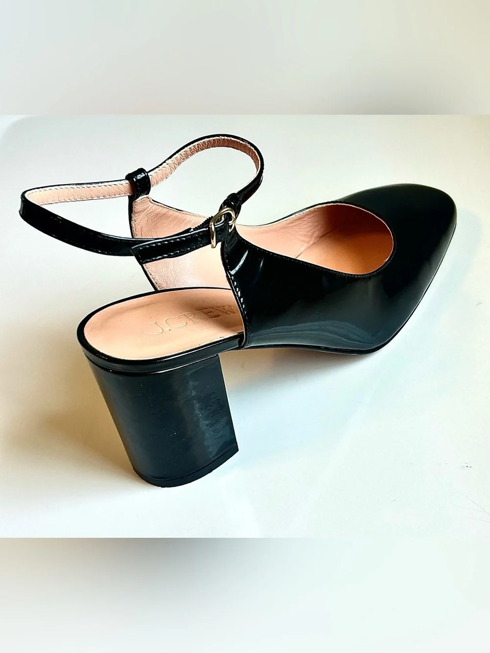 J. CREW Maisie Patent Leather Ankle-Strap Heels Black 9 MSRP $268
